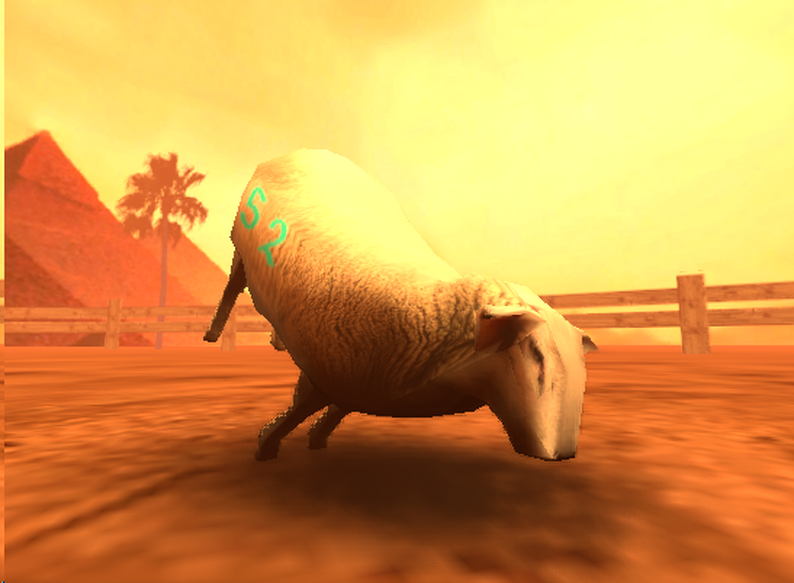 Crazy Cattle 3D game logo featuring cute cartoon sheep